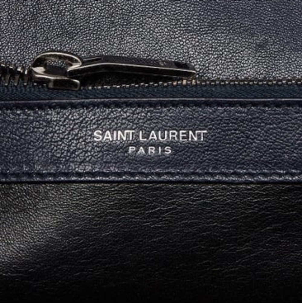 Like NEW! Saint Laurent College YSL Chevon Large Flap Bag - Picture 11 of 16